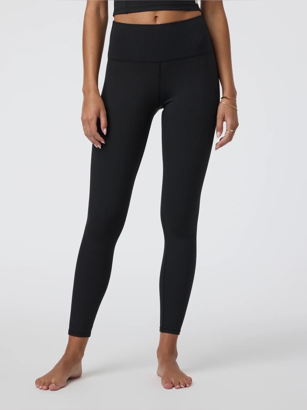 Vuori Ribbed High-Waist Black Leggings